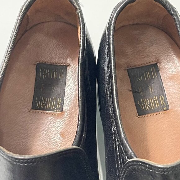 French Shriner Mens Vintage Black Leather Tassel Slip On Dress Loafer Shoes 7.5